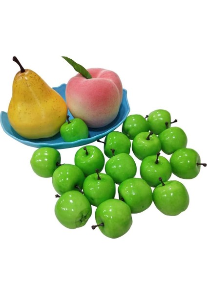 20 Adet Yapay Simülasyon 1.3 "mini Yeşil Elma Yapay Meyve Fotoğraf Sahne Modeli Yeşil (Yurt Dışından) indirimleri