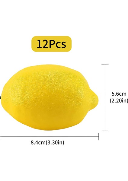 12 Adet Yapay Limon Gerçekçi Dekoratif Yapay Simülasyon Sarı Limonlar 3.3x2.2in (Yurt Dışından) fiyatları