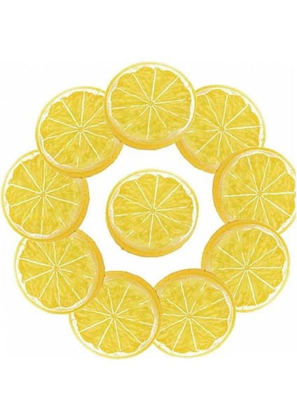 30 Adet Mini Simülasyon Meyve Limon Dilimleri Yapay Plastik Meyve Modeli Dekoratif Düğün Süsleme Festivali Dekorasyon Sarı (Yurt Dışından)