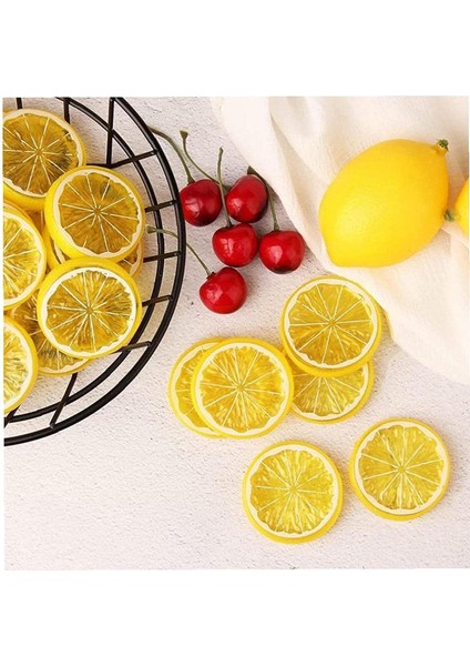 30 Adet Mini Simülasyon Meyve Limon Dilimleri Yapay Plastik Meyve Modeli Dekoratif Düğün Süsleme Festivali Dekorasyon Sarı (Yurt Dışından) modelleri