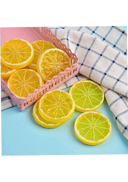 30 Adet Mini Simülasyon Meyve Limon Dilimleri Yapay Plastik Meyve Modeli Dekoratif Düğün Süsleme Festivali Dekorasyon Sarı (Yurt Dışından) fırsatları