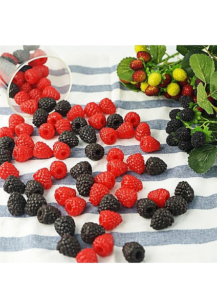 20 Yapay Ahududu Meyvesi Kırmızı+Siyah (Yurt Dışından) fırsatları