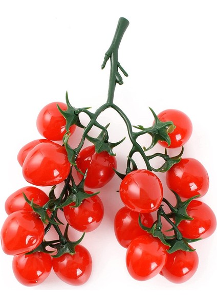 Yapay Kiraz Domates Yapay Kırmızı Kiraz Domates Yapay Meyve Plastik Simülasyon Ev Mutfak Dekorasyon Kırmızı (Yurt Dışından)