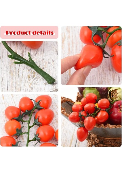 Yapay Kiraz Domates Yapay Kırmızı Kiraz Domates Yapay Meyve Plastik Simülasyon Ev Mutfak Dekorasyon Kırmızı (Yurt Dışından) indirimleri