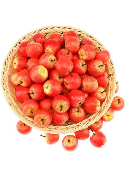 100 Adet Mını Yapay Pembe Elma Dekorasyon Ev Partisi Mutfak Için Yapay Meyve Cadılar Bayramı Gıda Oyuncak Ekran - 3,5 cm (Yurt Dışından)