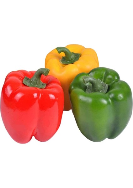 6 Yapay Tatlı Biber Vejetaryen Renkli Tatlı Biber Kırmızı Yeşil Sarı Tatlı Biber Renk Başına 2 Adet (Yurt Dışından) indirimleri