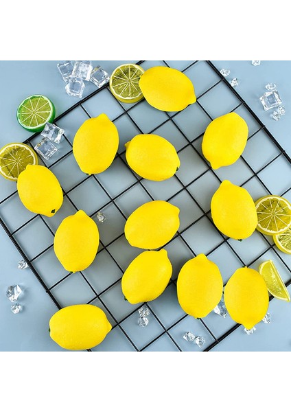 12 Yapay Plastik Limon 3,7 × 2,6 Inç (Yurt Dışından)