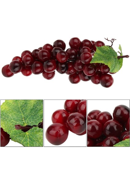1 Demet Yapay Kırmızı Üzüm Yapay Üzüm Simülasyon Meyve Ev Mutfak Parti Düğün Dekorasyon Fotoğrafçılığı Morumsu Kırmızı (Yurt Dışından) fırsatları