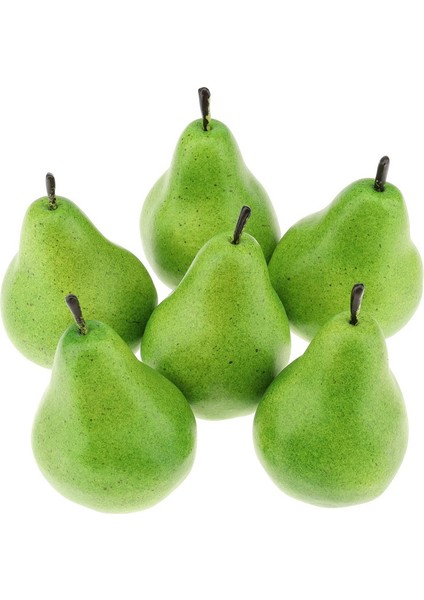 6 Adet Yüksek Dereceli Yapay Yeşil Armut Dekorasyon Ev Partisi Tatil Için Yapay Gerçekçi Meyve Simülasyonu Noel Ekran (Yurt Dışından)