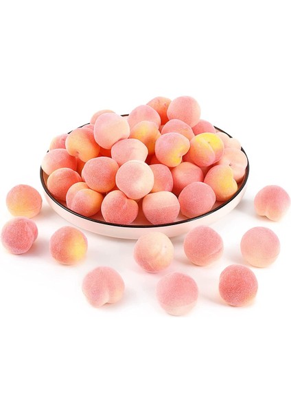 50 Mini Yapay Meyve Şeftali Dekorasyonu 3.5cm (Yurt Dışından)