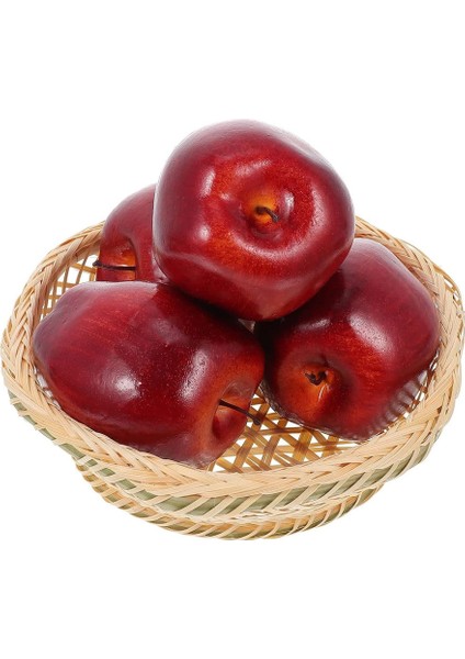 6 Adet Yapay Meyve Dekorasyon Için Kırmızı Lezzetli Elma Yılan Meyve Sahte Büyük Kırmızı Elma (Yurt Dışından) indirimleri