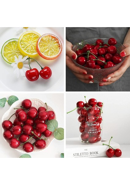 100 Adet Yapay Kiraz 50 Adet Kırmızı Kiraz+50 Adet Kırmızı Siyah Kiraz ile Süslenmiş (Yurt Dışından) fiyatları