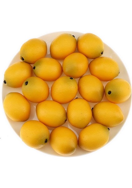 24 Adet Yapay Meyve Sarı Limon Dekorasyonu Sarı 2,2 Inç (Yurt Dışından)