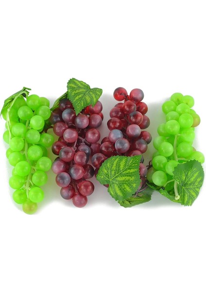 4 Demet Yapay Üzüm Meyve Simülasyon Yapay Üzüm Noel Ev Mutfak Düğün Parti Dekorasyon Yeşil + Mor (Yurt Dışından) modelleri
