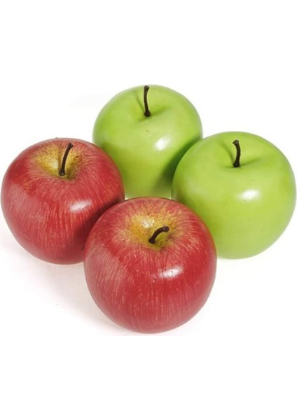 4 Adet Premium Kalite Yapay Elmalar Dekoratif Büyük Simüle Elma Ev Partisi Dekoru Için Plastik Meyveler Kırmızı ve Yeşil (Yurt Dışından)