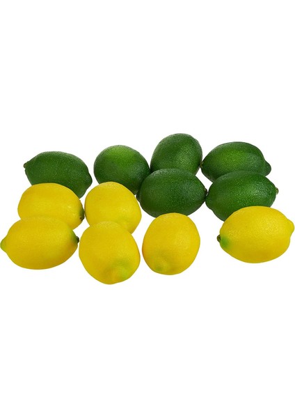 12'li Paket Yapay Limon ve Misket Limonu Masa Dekoru Fotoğraf Sahneleri Sarı+Yeşil (Yurt Dışından) fiyatları