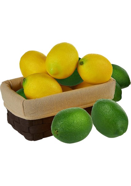 12'li Paket Yapay Limon ve Misket Limonu Masa Dekoru Fotoğraf Sahneleri Sarı+Yeşil (Yurt Dışından) indirimleri