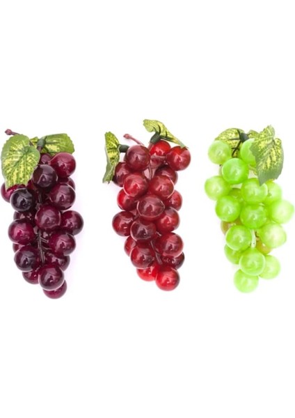 3 Adet Yapay Plastik Üzüm Dekoratif Üzüm Ev Dekorasyonu Için Yapay Meyve Yeşil Kırmızı Mor (Yurt Dışından) fiyatları