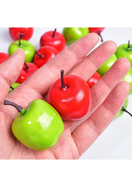 20 Adet Mini Yapay Elma Yapay Meyve Simülasyon Ev Mutfak Parti Dekoru Yeşil ve Kırmızı (Yurt Dışından) modelleri