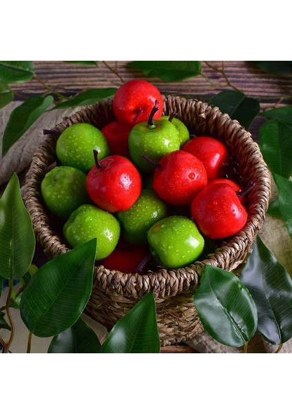 20 Adet Mini Yapay Elma Yapay Meyve Simülasyon Ev Mutfak Parti Dekoru Yeşil ve Kırmızı (Yurt Dışından) fırsatları