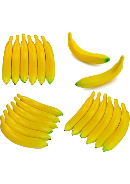 12 Adet Yapay Sarı Muz Simülasyon Yapay Meyve Ev Mutfak Dekorasyon Seti (Yurt Dışından) modelleri