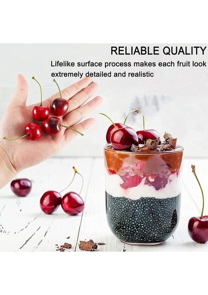 100 Paket Yapay Kırmızı Kiraz Yapay Meyve Simülasyon Modeli Kırmızı Zemin Siyah (Yurt Dışından) fiyatları