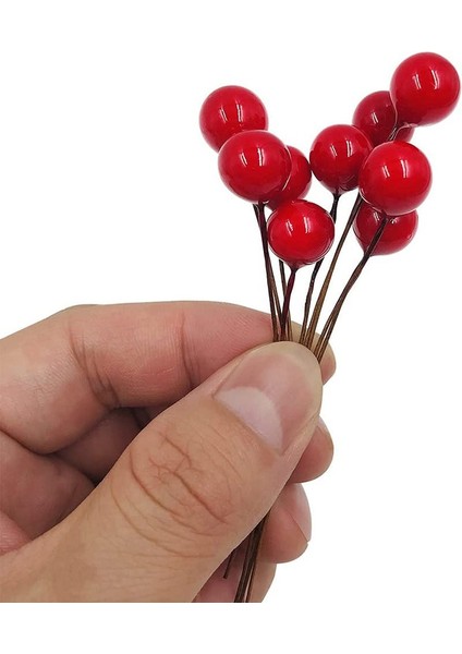 50 Adet Yapay Kırmızı Holly Karpuzu ile 50 Adet Yeşil Yapraklar Garlands Noel Süsler Diy Ev Dekoru (Yurt Dışından) modelleri