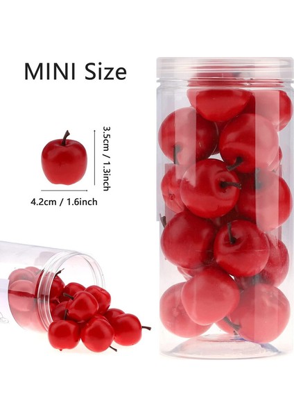 27 Mini Yapay Plastik Kırmızı Elma Dekorasyonu Yalnızca Elma (Yurt Dışından) fiyatları
