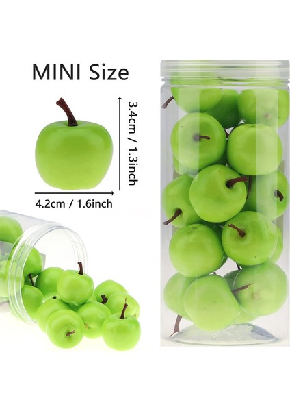 27 Mini Yapay Plastik Yeşil Elma Süslemesi Yalnızca Elma (Yurt Dışından) fiyatları