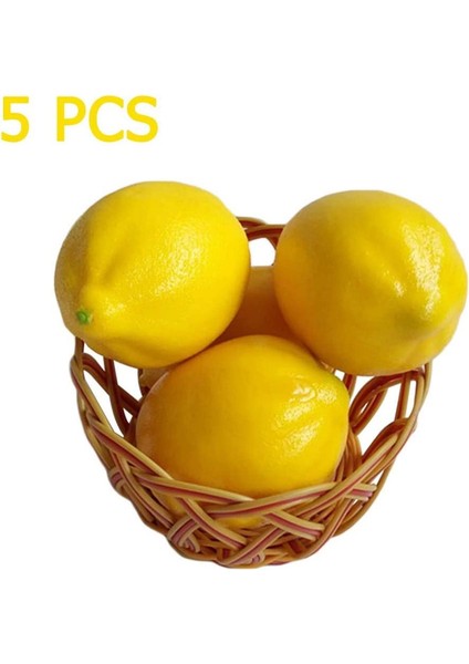 5'li Set Dekoratif Yapay Meyveler Yapay Sarı Limonlar Simüle Edilmiş Meyve ve Sebzeler Sarı 7,5 x 5cm (Yurt Dışından) modelleri