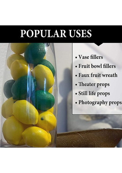 12 Adet Yapay Limon ve Misket Limonu Simülasyon Limon Yeşil+Sarı (Yurt Dışından) fırsatları