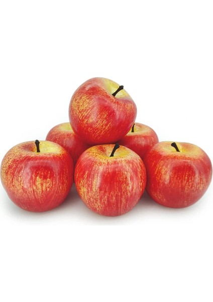 6 Adet Yapay Elmalar Yapay Frutis Kırmızı Elmalar Normal Boy Elmalar Kırmızı Elma (Yurt Dışından)
