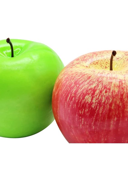 6 Adet Yapay Meyve Elmalar Natürmort Tablolar Için Plastik Elmalar Vitrin Dekorasyonu Mutfak Dekoru Kırmızı + Yeşil 8.5cm (Yurt Dışından) fırsatları