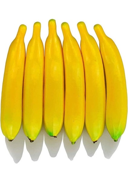 6 Adet Yapay Muz Yapay Meyve Modeli Dekorasyon Için Simülasyon Sarı Muz (Yurt Dışından) modelleri