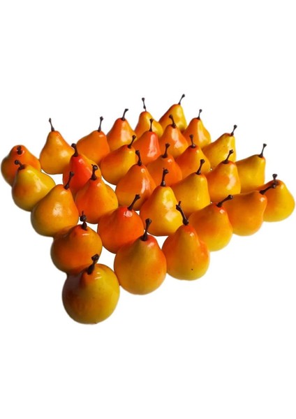 40 Adet Yapay Simülasyon 1.3 "mini Sarı Armut Yapay Meyve Fotoğraf Sahne Modeli (Yurt Dışından)