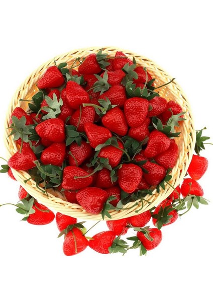 30 Adet Yapay Kırmızı Çilek Dekorasyon Yapay Meyve Ev Partisi Masa Noel Ekran Fotoğraf Sahne 5.5 cm (Yurt Dışından) modelleri