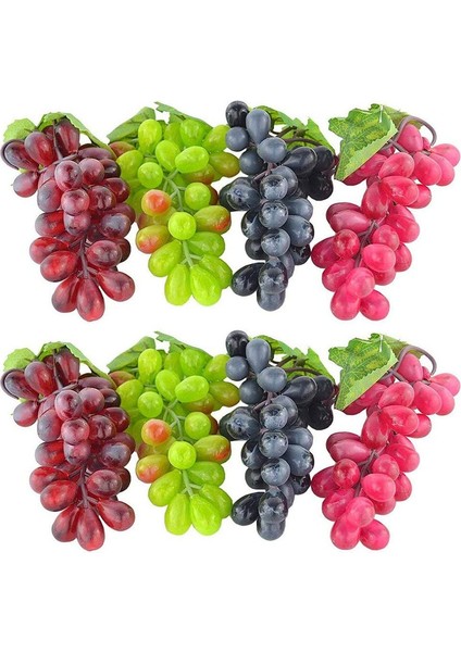8 Adet Dekorasyon Için Yapay Plastik Meyveler Yapay Üzüm Salkımları (Yurt Dışından)