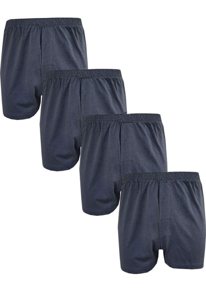 4lü Erkek Düğmeli Boxer Ekonomik %100 Pamuklu Paçalı Don