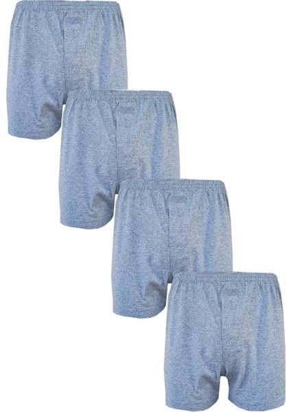 4lü Erkek Düğmeli Boxer Ekonomik %100 Pamuklu Paçalı Don