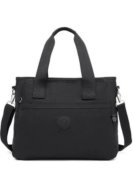 Krinkıl Siyah Kumaş Kadın Omuz Çantası SMB3110