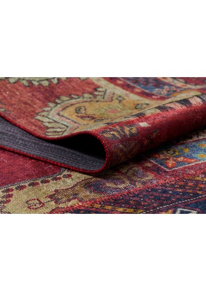 Ferrysburg Kırmızı Patchwork Dijital Baskı Halı