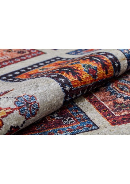 Yukon Bej Patchwork Dijital Baskı Halı