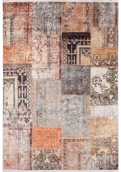 Newscotland Kahverengi Patchwork Dijital Baskı Halı