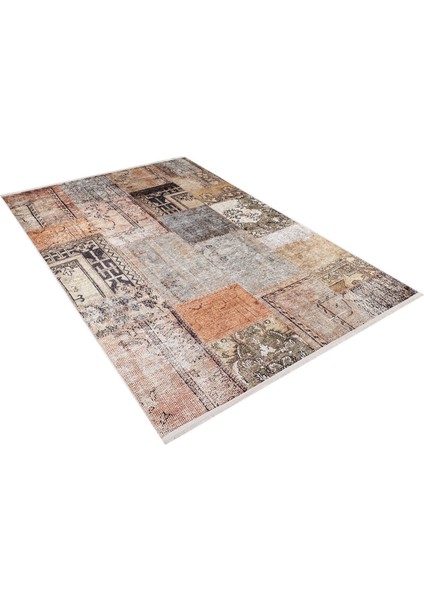 Newscotland Kahverengi Patchwork Dijital Baskı Halı
