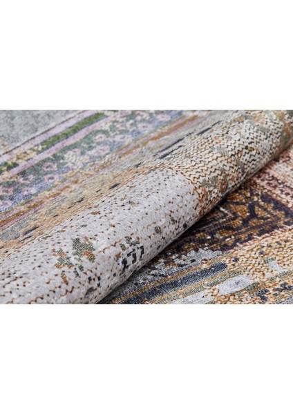 Ontario Kahverengi Patchwork Dijital Baskı Halı
