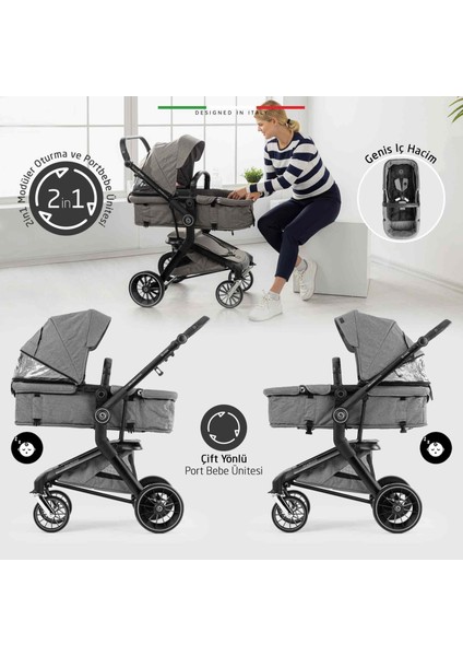 Allroad 3 Travel Sistem Bebek Arabası Silver Siyah fırsatları