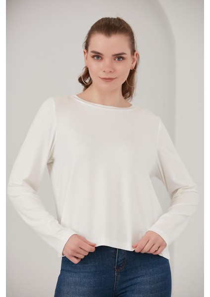Uzun Kollu Merserize Kumaş T-Shirt (AGSWEAT00) modelleri