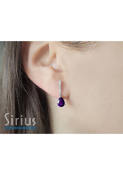 Pırlanta ve Damla Ametist Taşlı Küpe 0417E0011 fiyatları