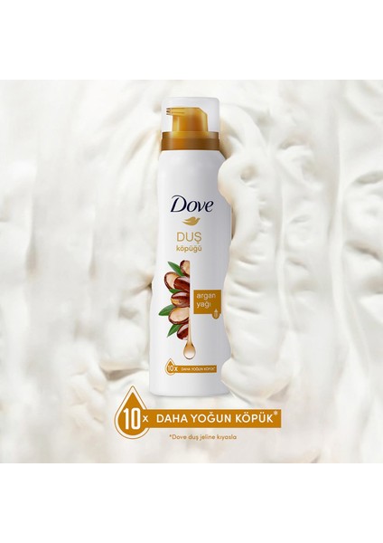 Köpük Duş Jeli Argan Yağı 200 ml x1 + Dove Duş Köpüğü Depply Nourishing 200 ml x1