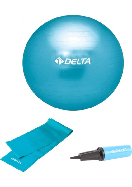 55 cm Pilates Topu 120 x 15 cm Orta Sert Bant Pompa Seti